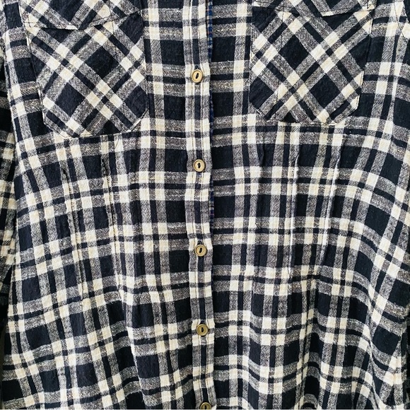 Free People Catch Up With Me Paid Button Up Top Blue Sz Small - Picture 4 of 9